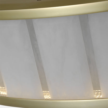 Chapman & Myers Iterna 30" Ring Chandelier in Polished Nickel with Alabaster