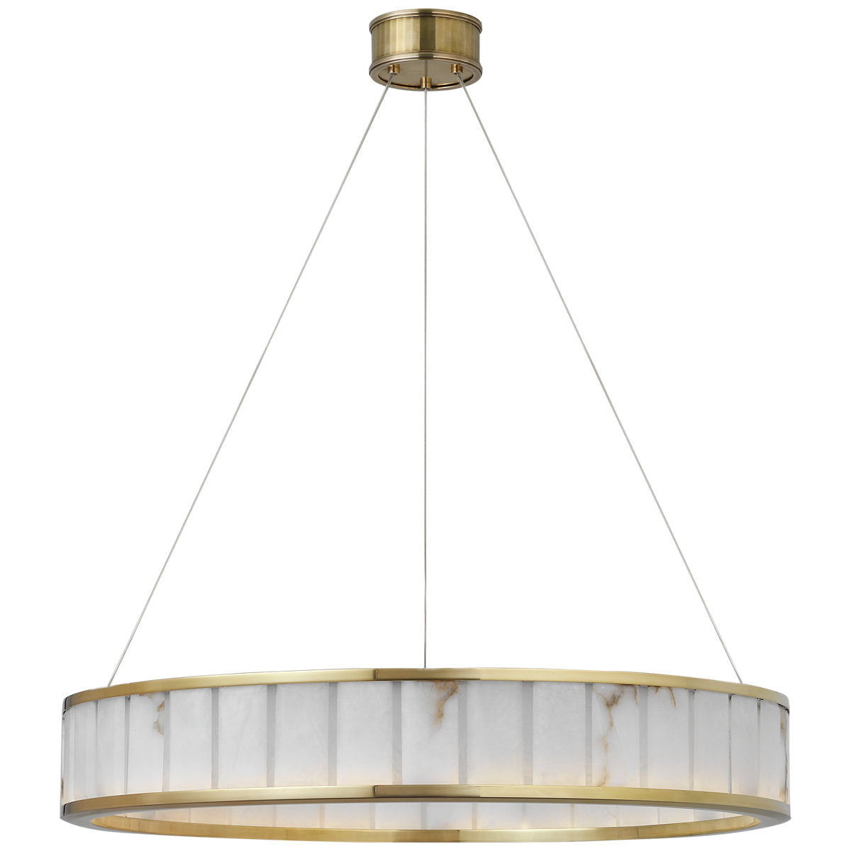 Chapman & Myers Iterna 30" Ring Chandelier in Polished Nickel with Alabaster