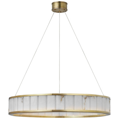 Chapman & Myers Iterna 30" Ring Chandelier in Polished Nickel with Alabaster