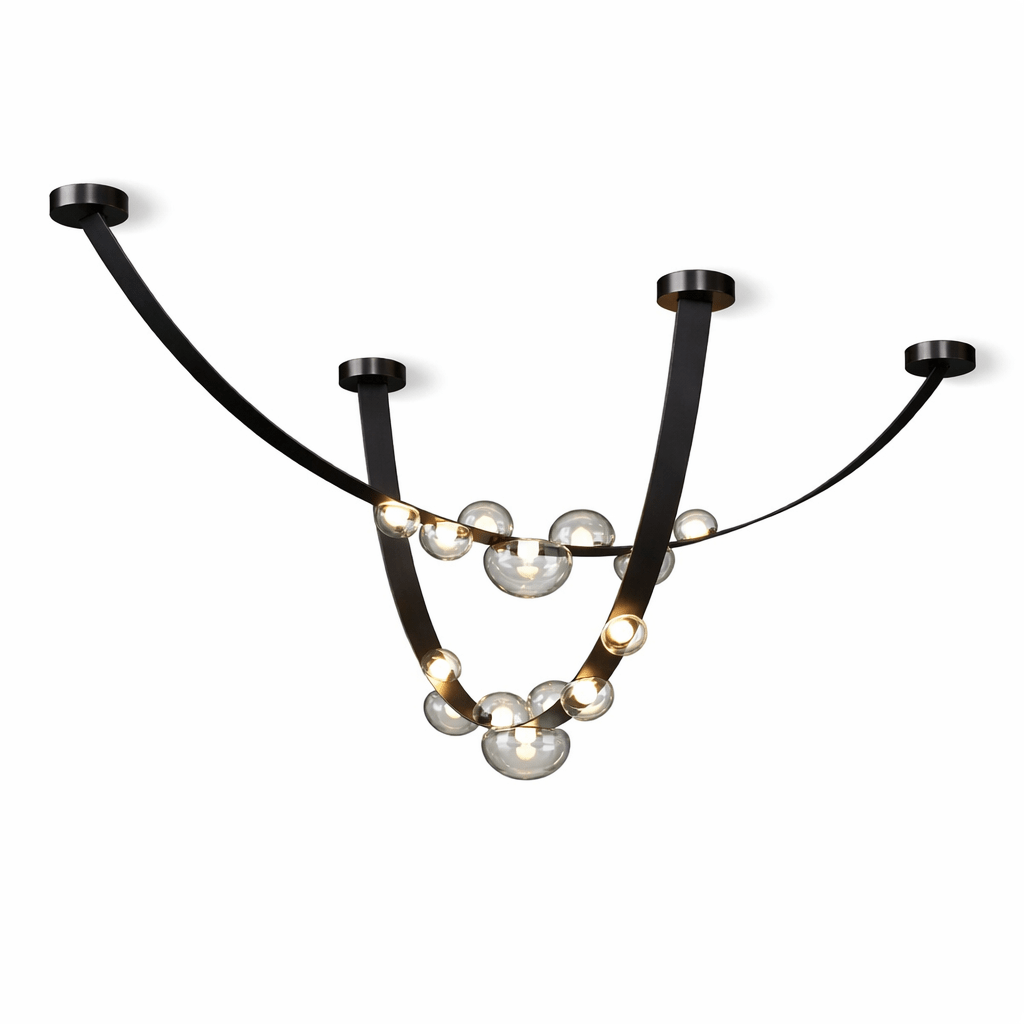 Orvyn Leather Arc Chandelier