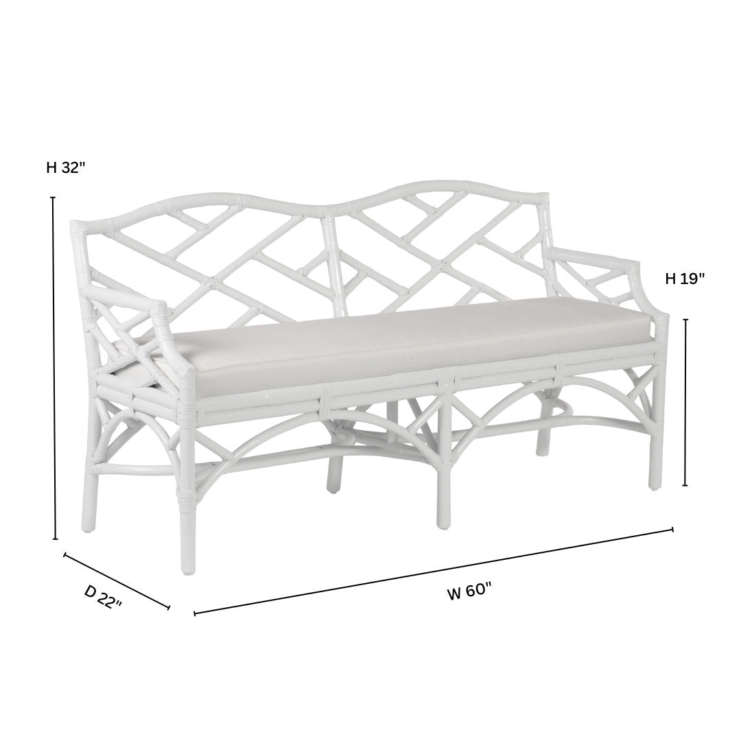 Chippendale Upholstered Bench