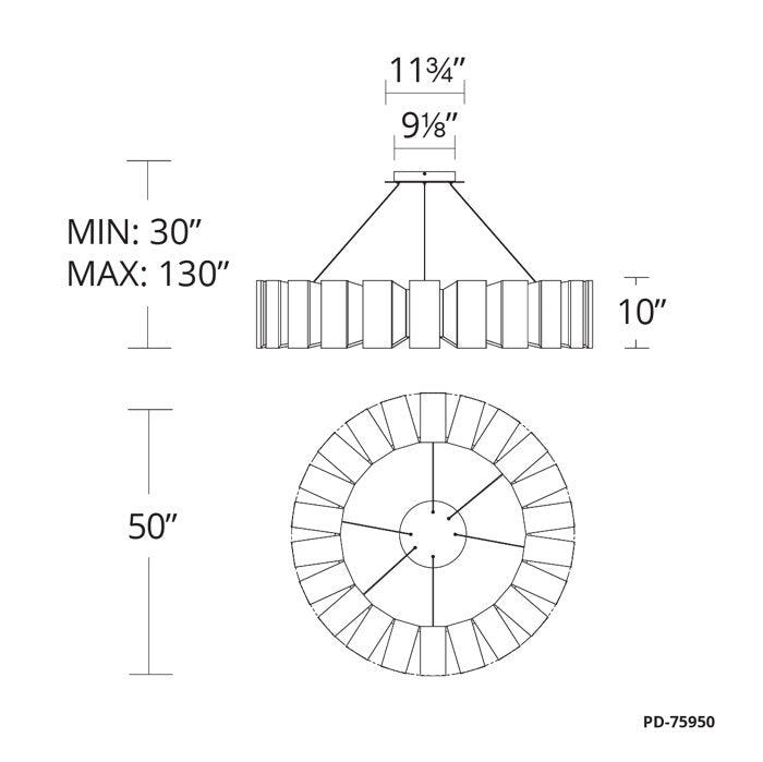 Chronos 12 - Light Unique / Statement Drum LED Chandelier
