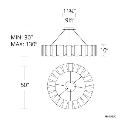 Chronos 12 - Light Unique / Statement Drum LED Chandelier