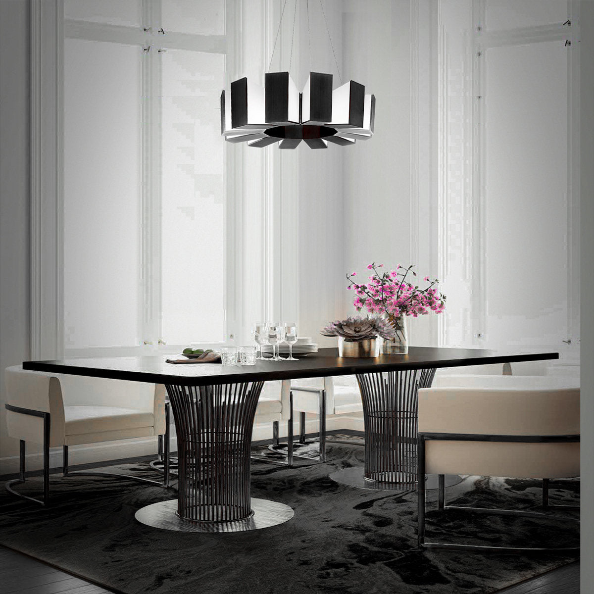 Chronos 12 - Light Unique / Statement Drum LED Chandelier