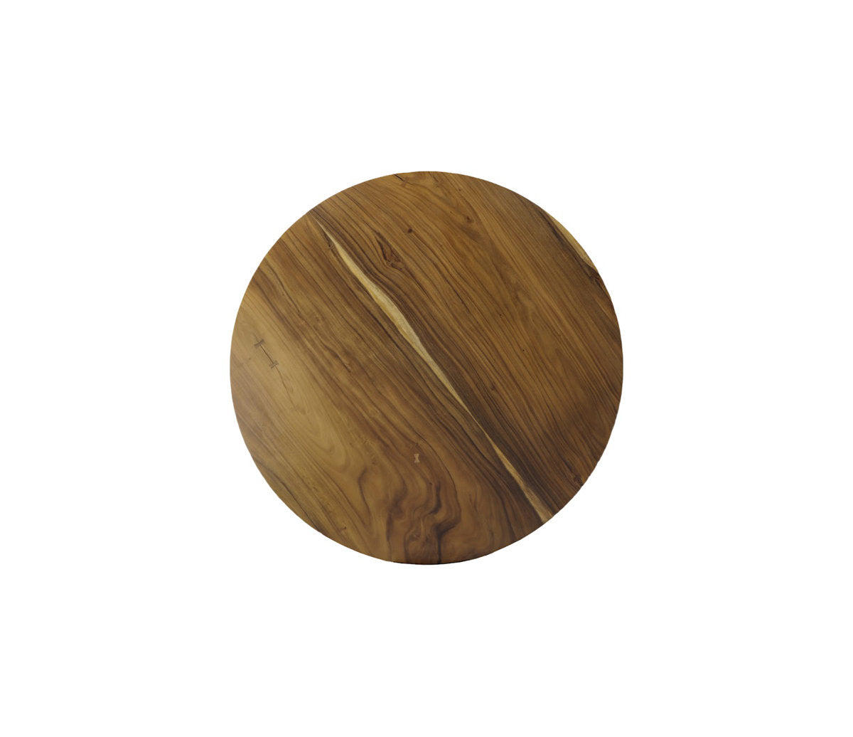 Chuleta Round Dining Table on Stainless Steel Base, Natural