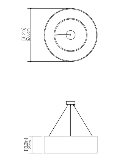 Cil铆ndrico 1 - Light LED Chandelier