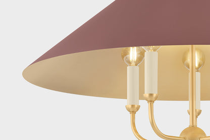 Clivedon Chandelier in Aged Brass/Soft Studio Green by Mark D. Sikes