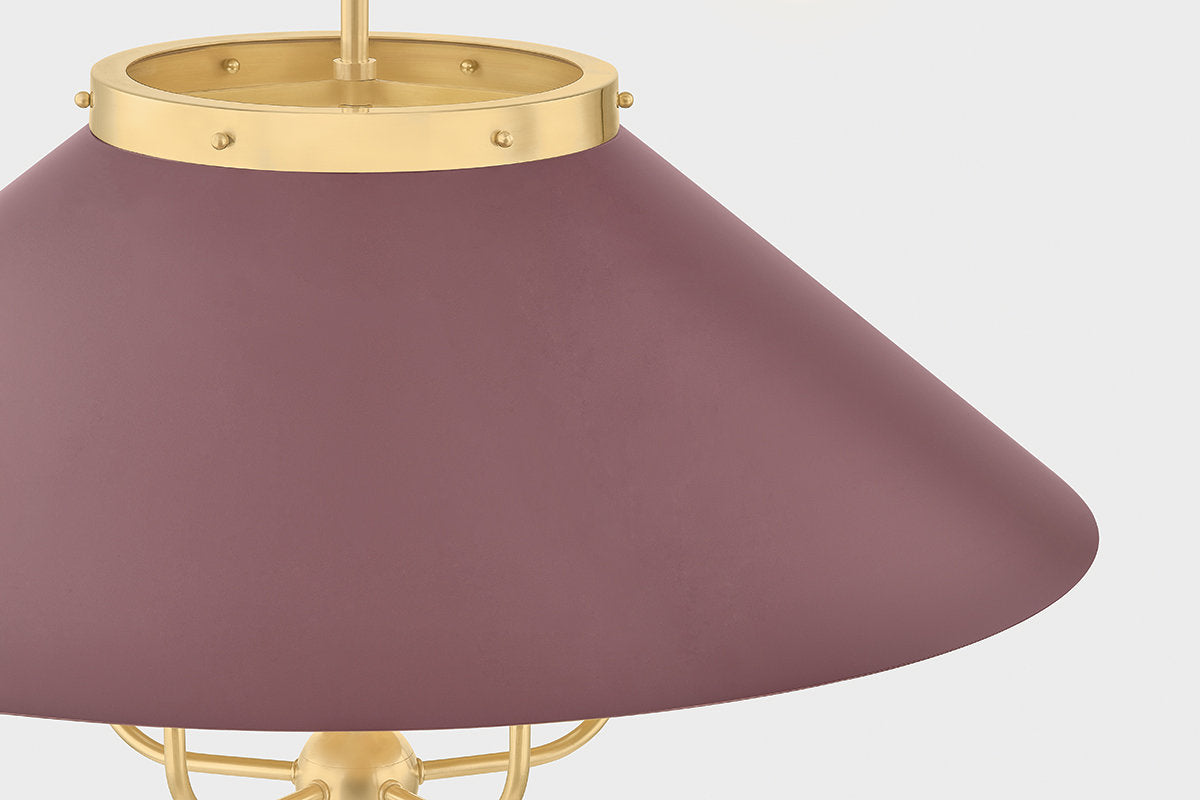 Clivedon Chandelier in Aged Brass/Soft Studio Green by Mark D. Sikes