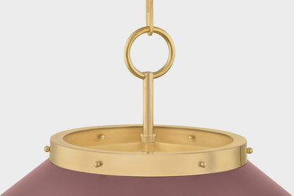 Clivedon Chandelier in Aged Brass/Soft Studio Green by Mark D. Sikes