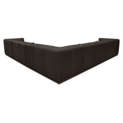 Clove L-Shaped Sectional Deep Brown
