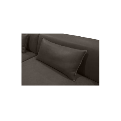 Clove L-Shaped Sectional Deep Brown