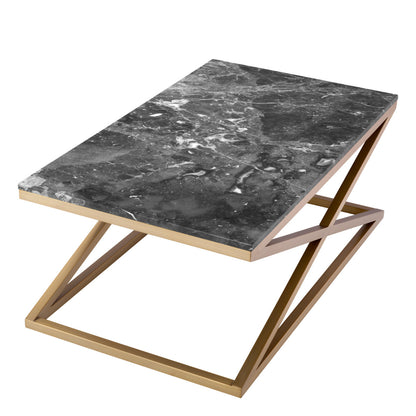 Coffee Table Criss Cross Brushed Brass Finish - Frame