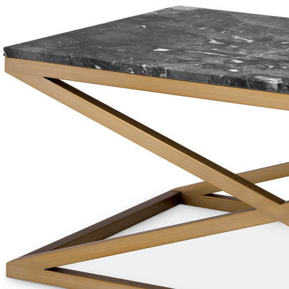 Coffee Table Criss Cross Brushed Brass Finish - Frame
