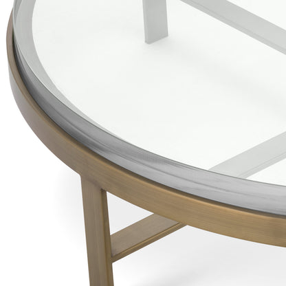 Coffee Table Hoxton Brushed Brass Finish - Glass
