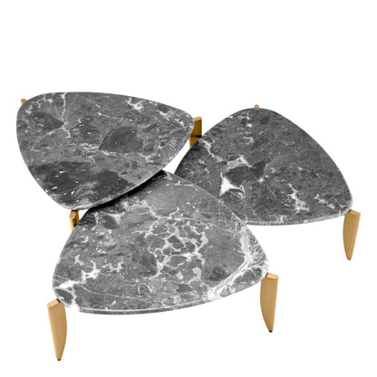 Coffee Table Reggioni Brushed Brass Finish Set Of 3 - 3 Frames