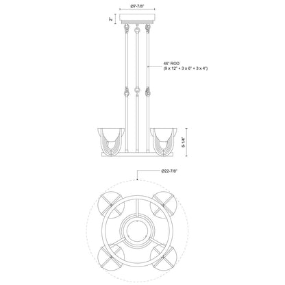 Colette Steel LED Chandelier by Elisa Carlucci