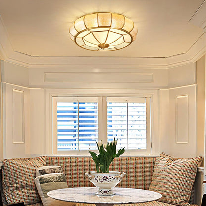Colonial Glass Drum Ceiling Light