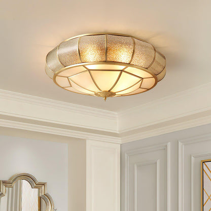 Colonial Glass Drum Ceiling Light
