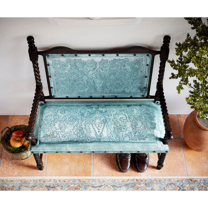 Colonial Leather Bench