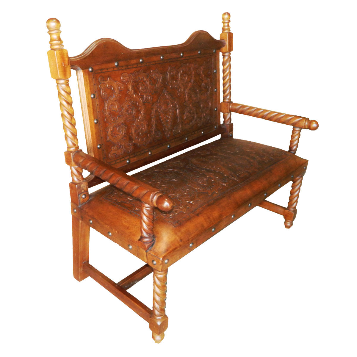 Colonial Leather Bench
