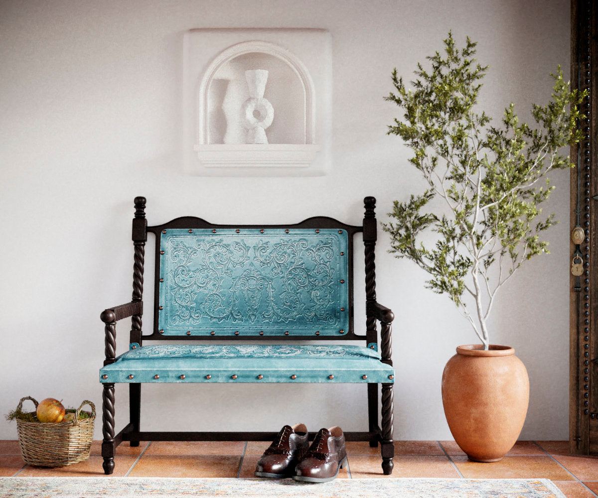Colonial Leather Bench