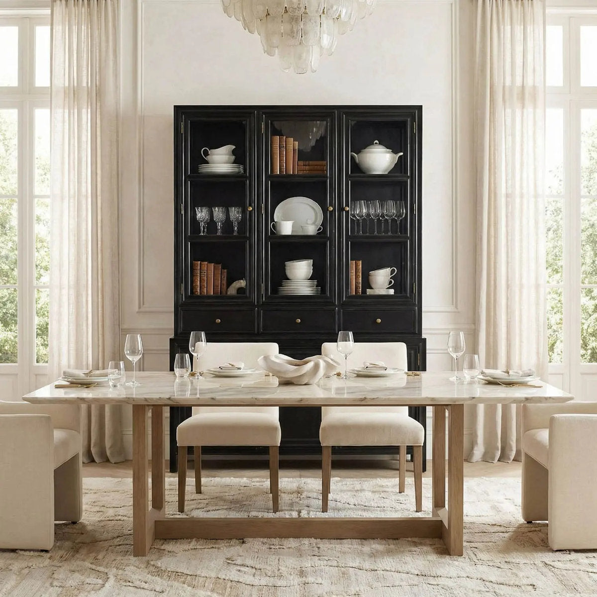 Colonial Solid Wood China Cabinet