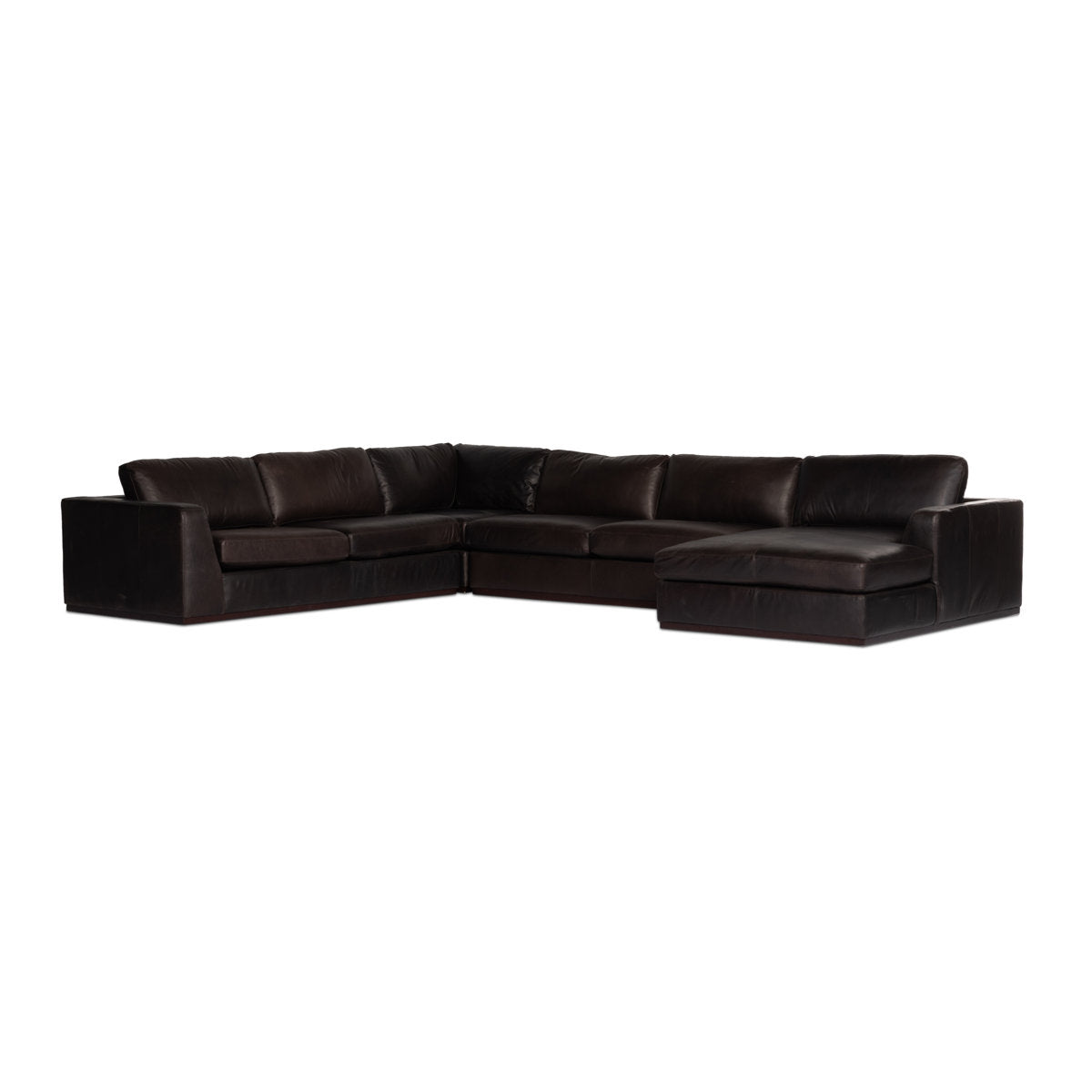 Colt 161" Wide Genuine Leather Left Hand Facing Sofa & Chaise