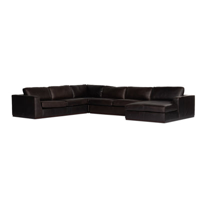 Colt 161" Wide Genuine Leather Left Hand Facing Sofa & Chaise