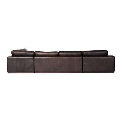 Colt 161" Wide Genuine Leather Left Hand Facing Sofa & Chaise