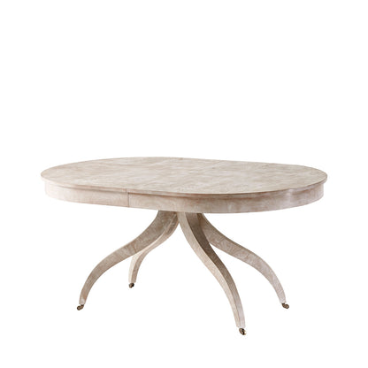 Composition Oval Mahogany Wood Dining Table