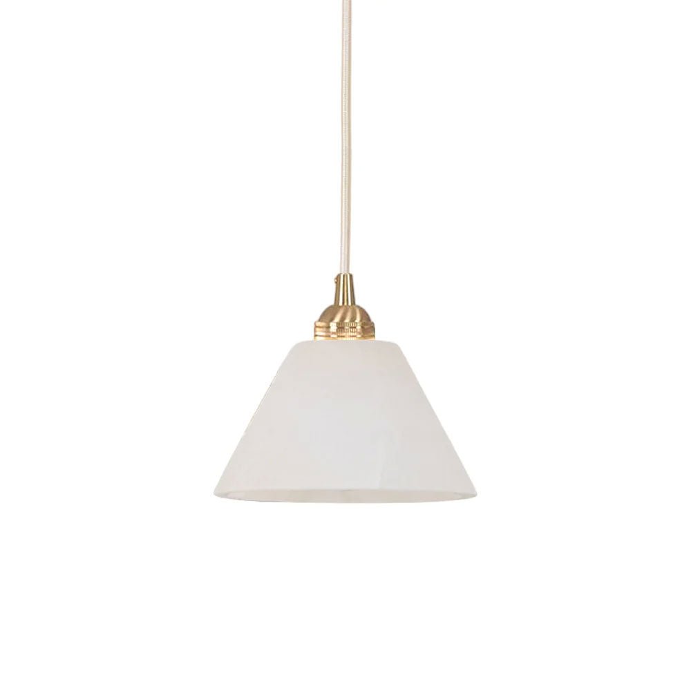 Conical Alabaster Brass Pendant Lamp