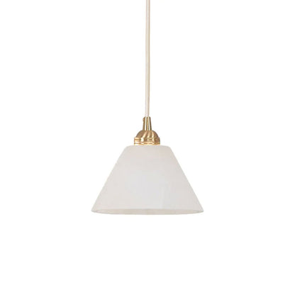 Conical Alabaster Brass Pendant Lamp