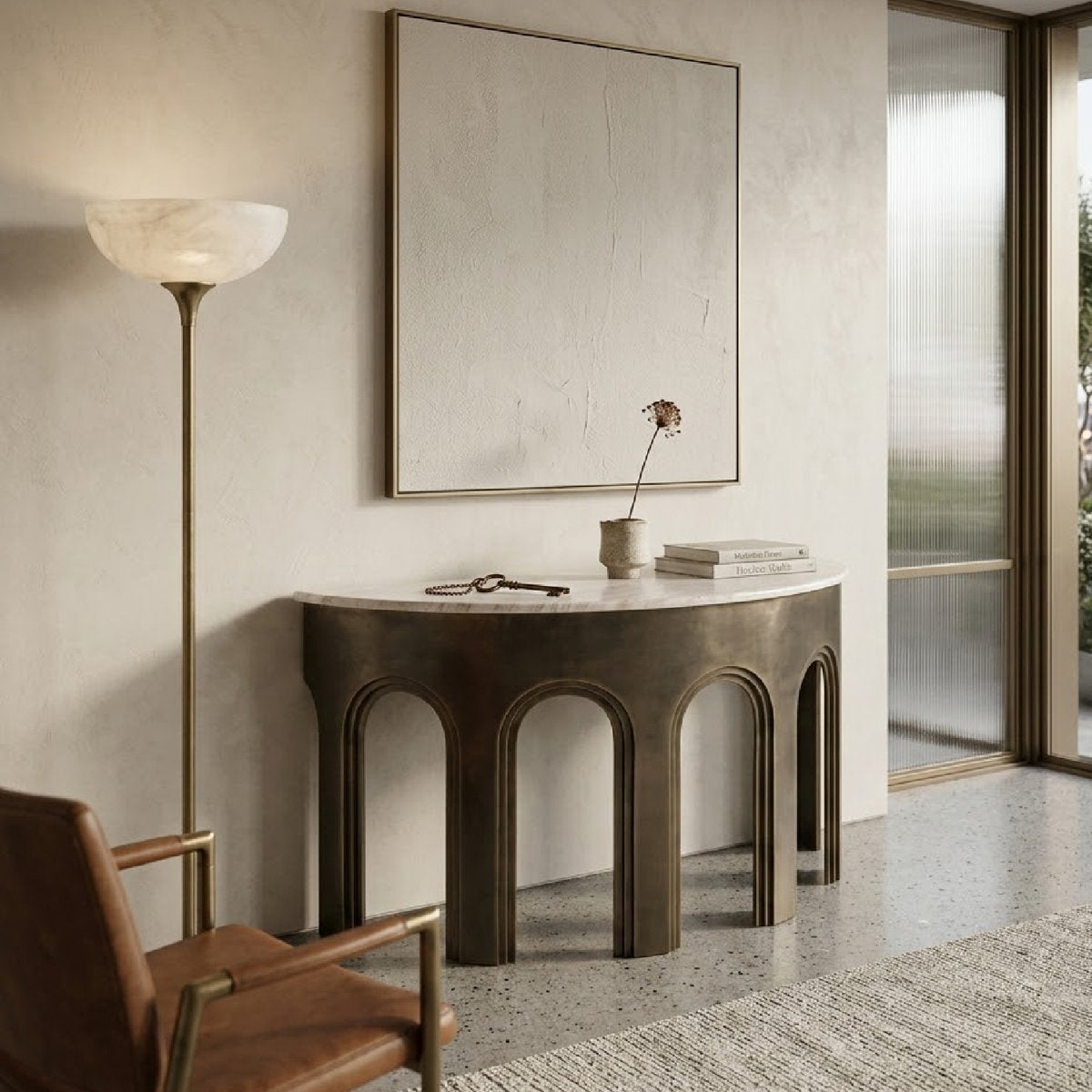 Console Table 55'' W Marble Console Table