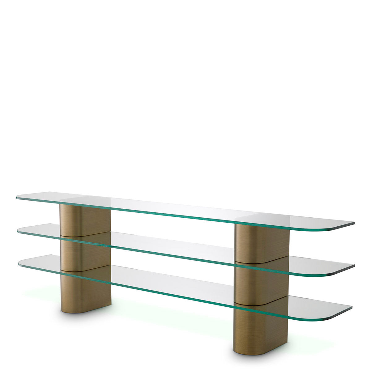 Console Table Lunden Brushed Brass Finish - 4 Blocks