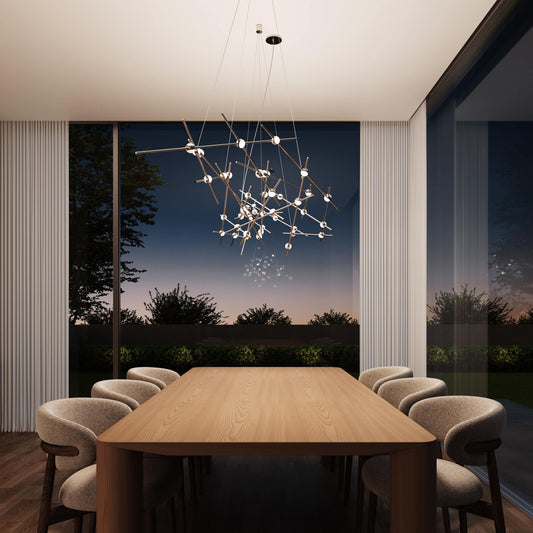 Sonneman Constellation Ursa Major Led Chandelier Satin Nickel White Optical Acrylic Lens 3000K 240 Cable