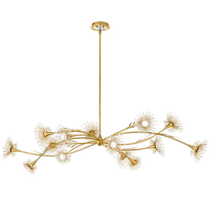 Coquette 14 Light Crystal LED Linear Pendant