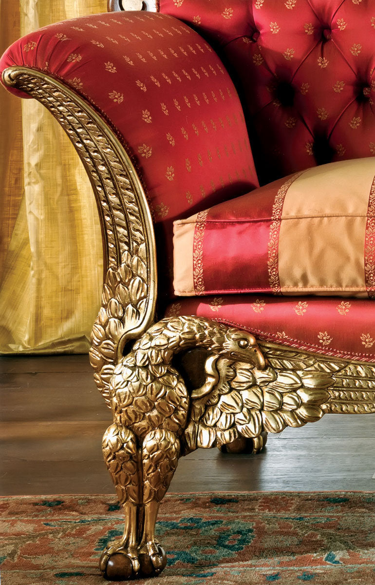 Cotton Blend Flared Arm Standard Sofa