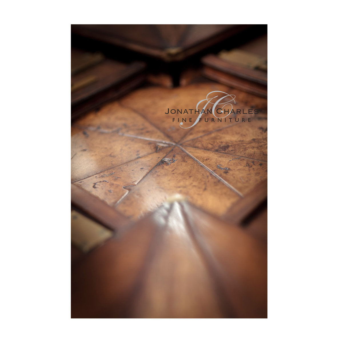 Country Farmhouse Round Walnut Wood Dining Table