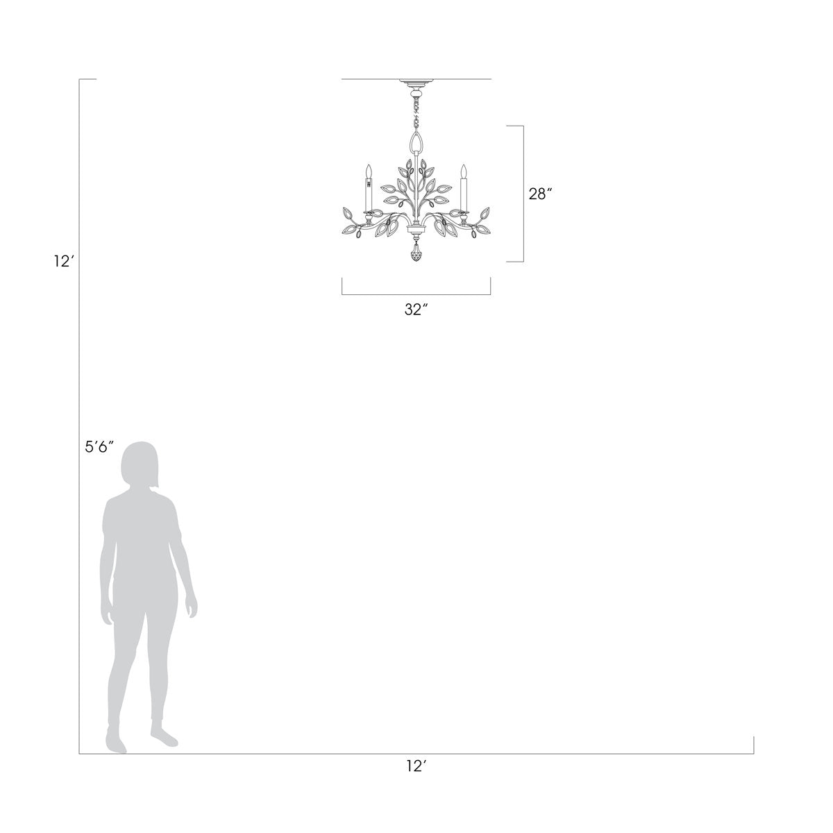 Crystal Laurel 5 - Light Crystal Chandelier