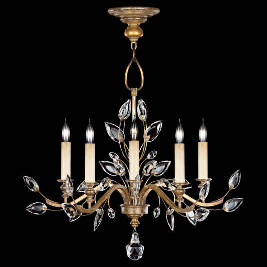 Crystal Laurel 5 - Light Glass Chandelier