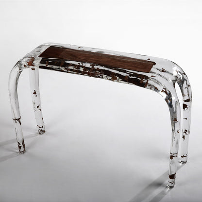 Crystal Wood Console Table