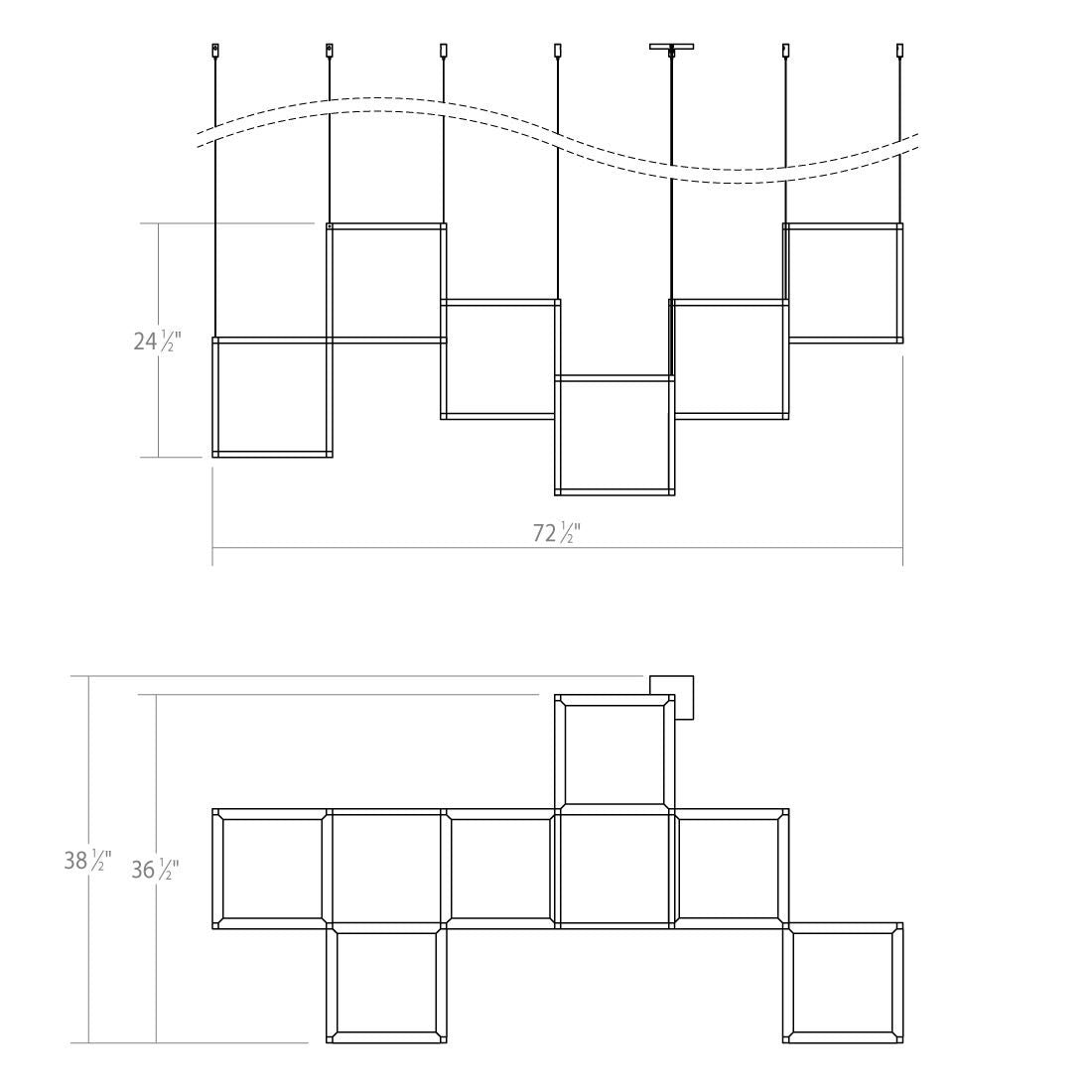 Cubix 12 - Light LED Chandelier