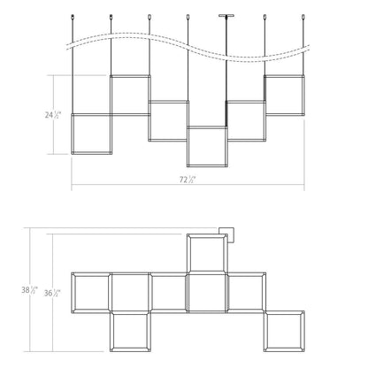 Cubix 12 - Light LED Chandelier