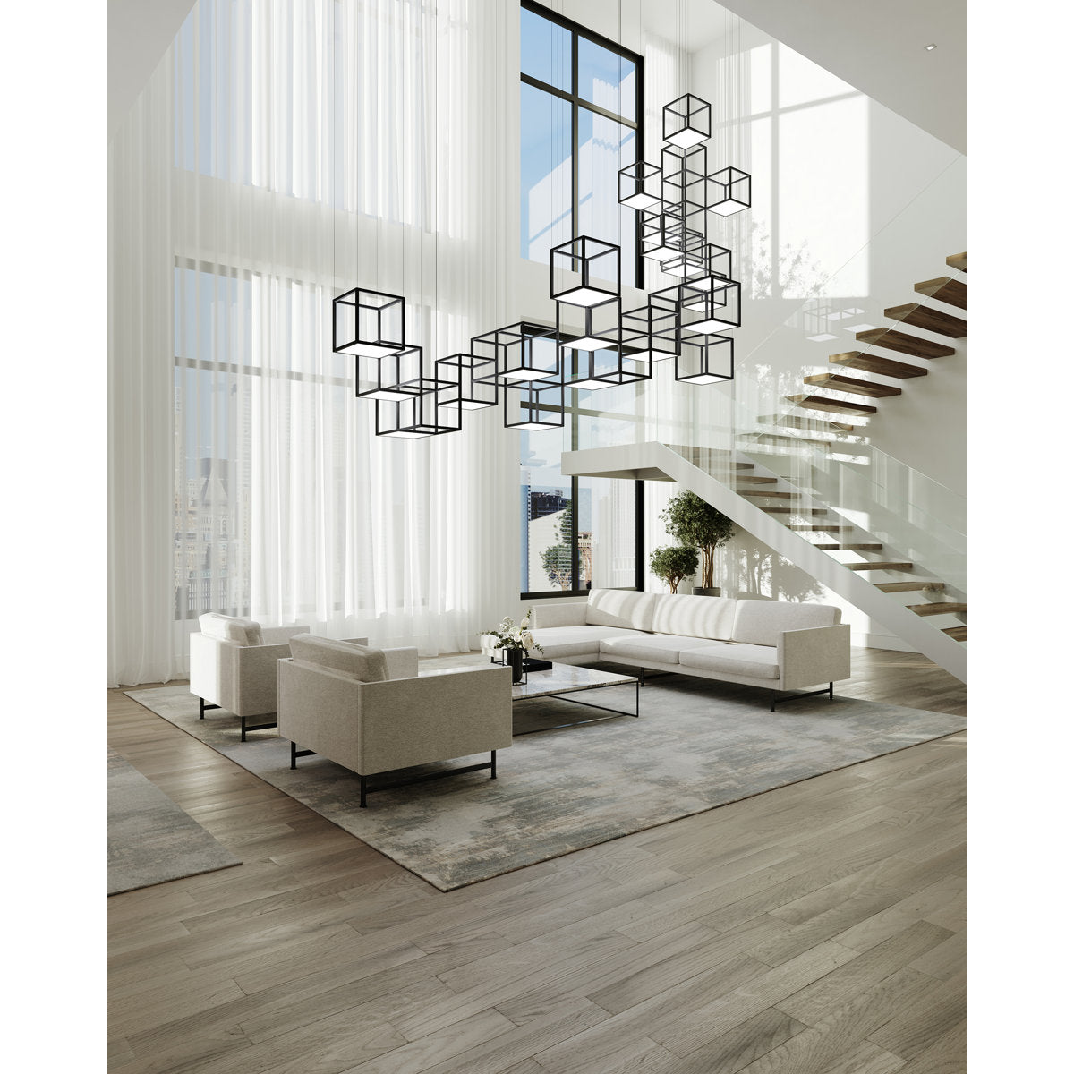 Cubix 12 - Light LED Chandelier