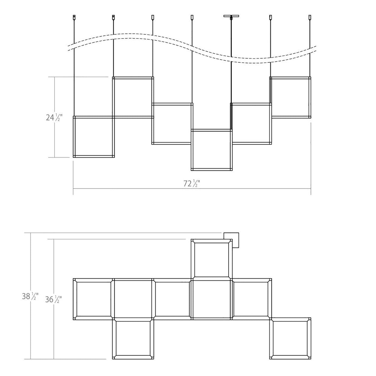 Cubix 12 - Light LED Chandelier