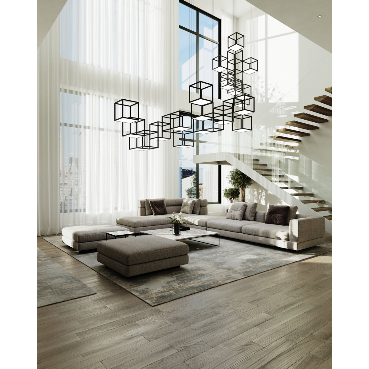 Cubix 12 - Light LED Chandelier
