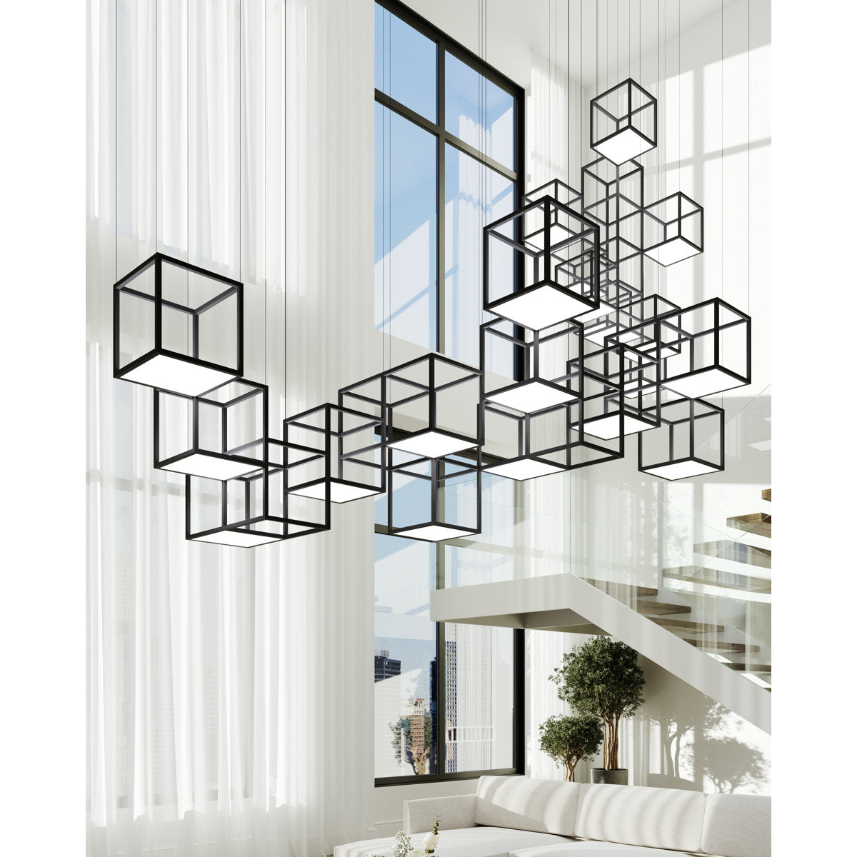 Cubix 12 - Light LED Chandelier