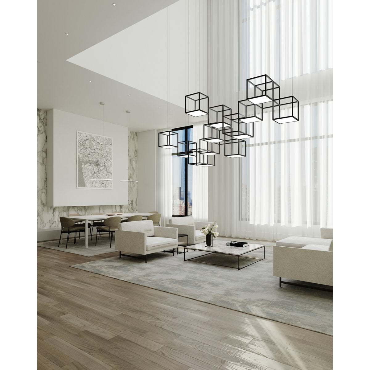 Cubix 12 - Light LED Chandelier