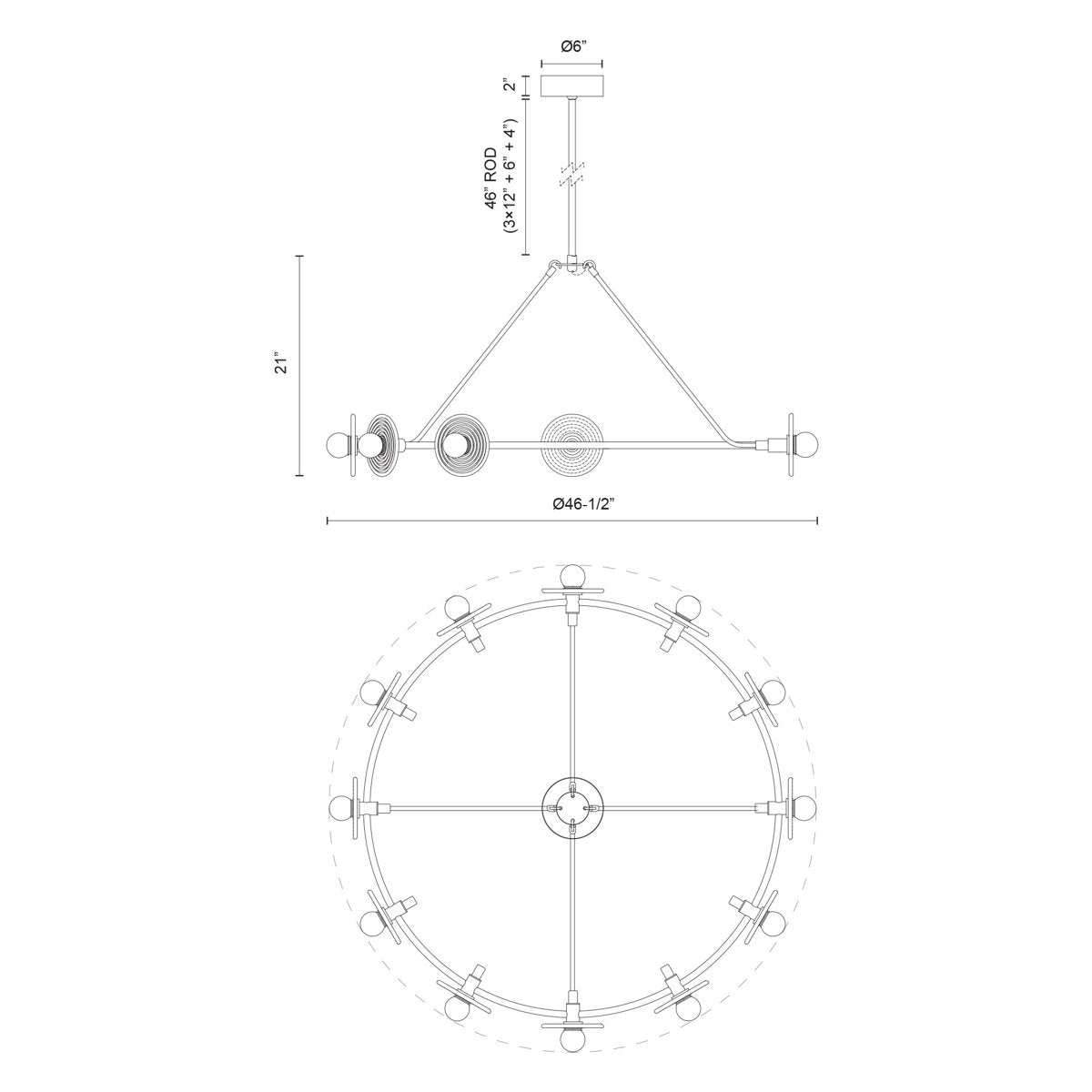 Dahlia 12 - Light LED Chandelier