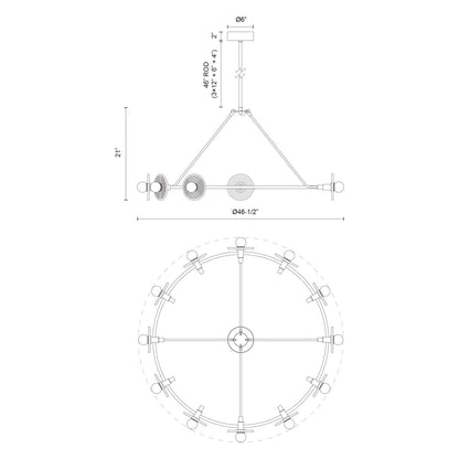 Dahlia 12 - Light LED Chandelier